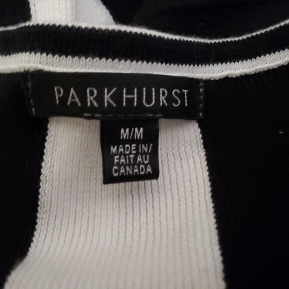 𝅺parkhurst Ribbed Dress Black White M - Picture 5 of 6